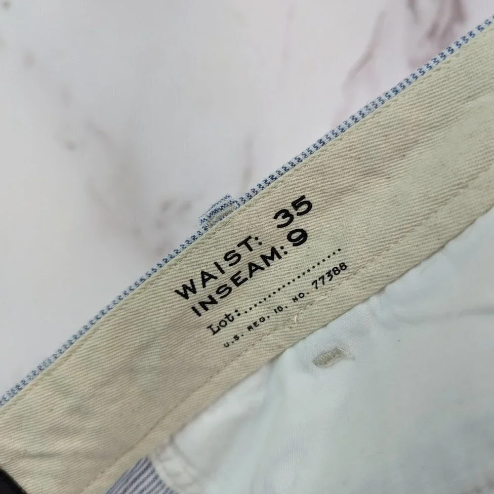 J Crew Shorts Mens 35 Striped 9 Inch Linen Beach Vacation Summer Cooling Whick